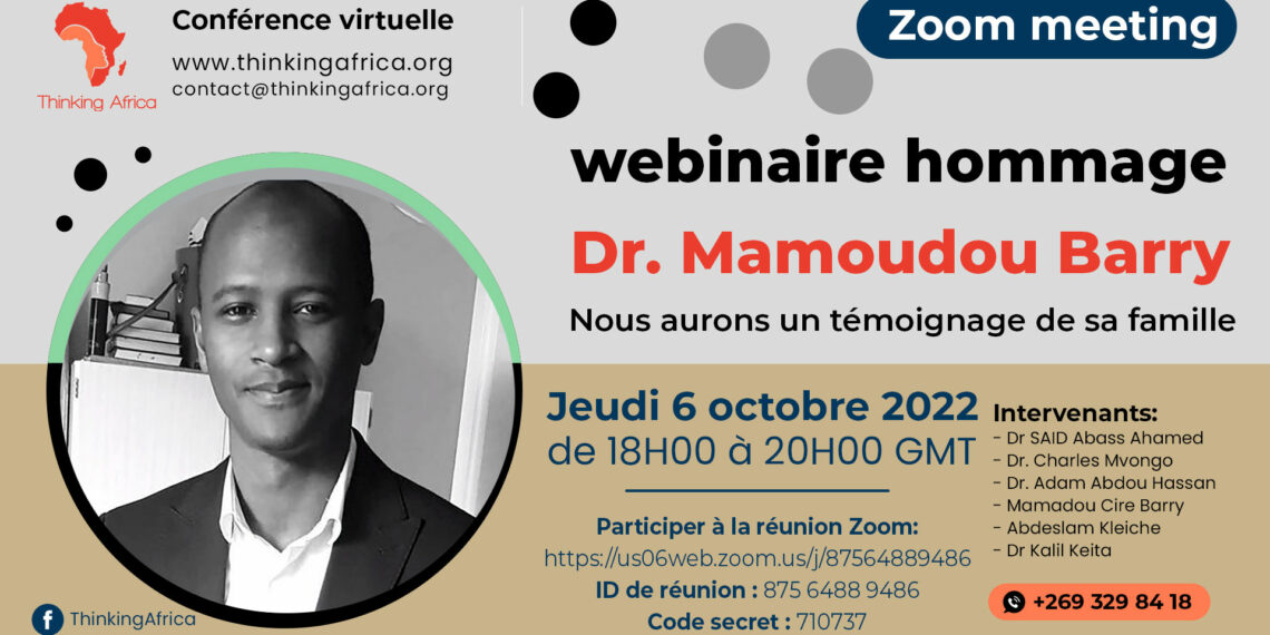 Hommage au Dr Mamoudou Barry 6 oct  2022 1800 GMT [Webinaire]